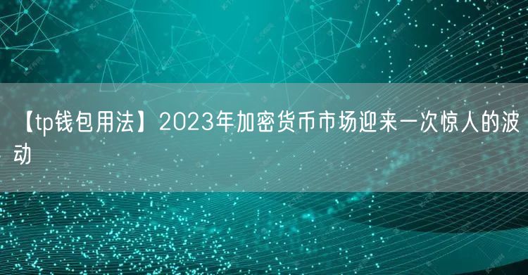 【tp钱包用法】2023年加密货币市场迎来一次惊人的波动(图1)
