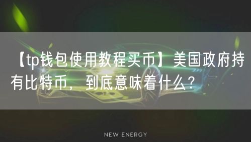 【tp钱包使用教程买币】美国政府持有比特币，到底意味着什么？(图1)